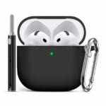 Black Silicone Case Cover for Apple AirPods 4th Generation